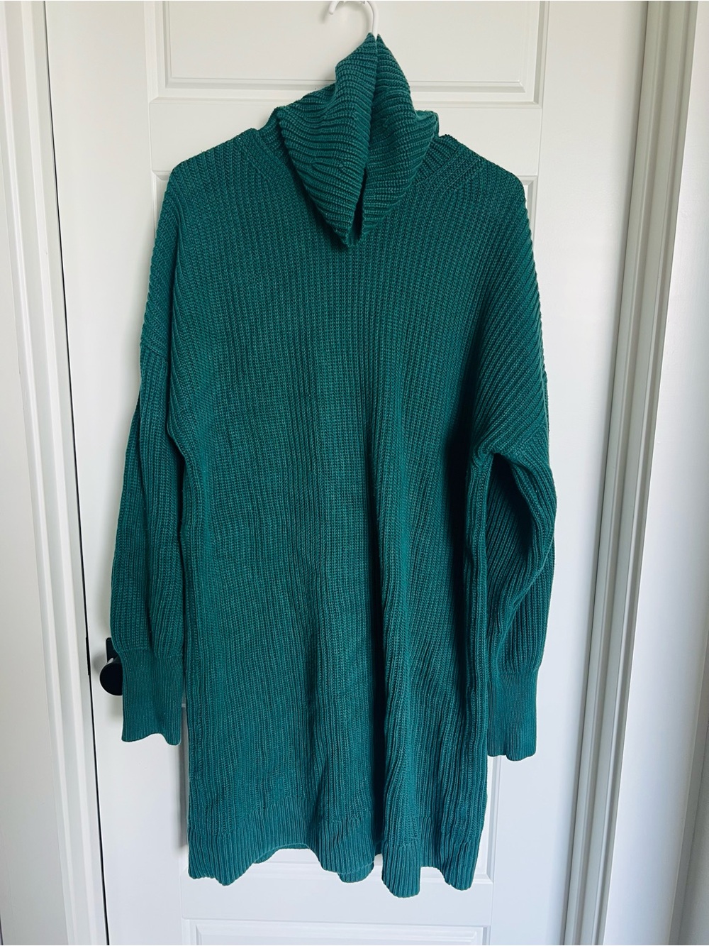 GAP Teal Ribbed Turtleneck Sweater Dress